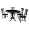 International Concepts Round 36 in Round Extension Dining Table with 4 San Remo Chairs, Black, 36 in W, 48 in L, 28.9 in H K46-36RXT-C10-4 - alternate 1